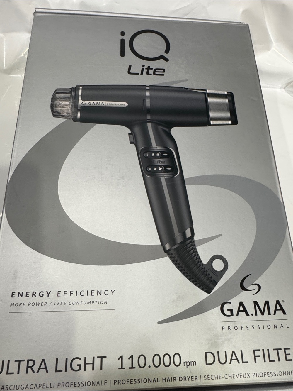 GA.MA iQ Lite Professional Hair Dryer - Black